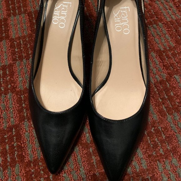 Franco Sarto Black Low Heel Pumps 